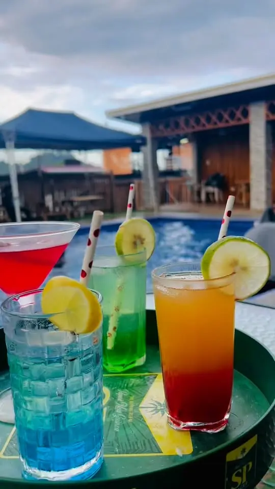 Colourful drinks served at Bovotel in Arawa